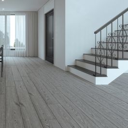بلاط أرضيات 15×90×1.0 سم - رمادي — بلاط وسيراميك