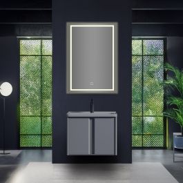 مرآة حمام مستطيلة مع إضاءة ليد 80×50 سم - (TC-820) — إضاءة