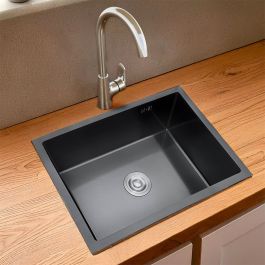 حوض مطبخ ستانلس ستيل 60×45 - أسود — مواد بناء